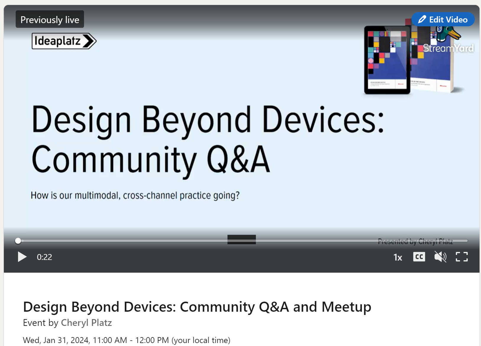 LinkedIn LIVE Recording Available: Design Beyond Devices Community Q&A